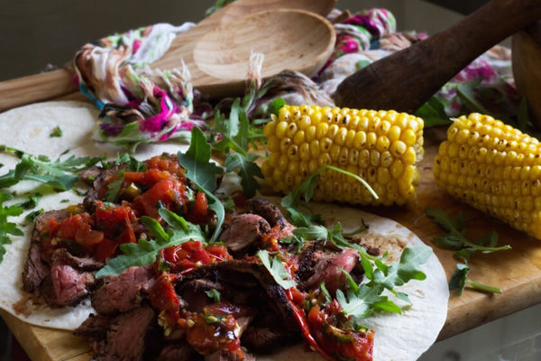 Flat Iron steak tacos