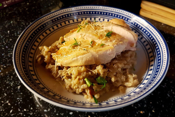 Chicken Supreme with Bacon and Mushroom Risotto